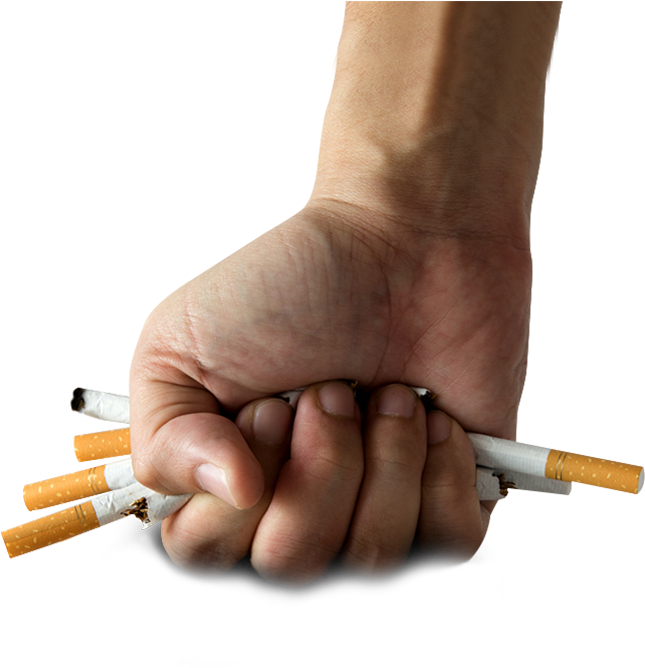 Crushed Cigarettesin Hand PNG image