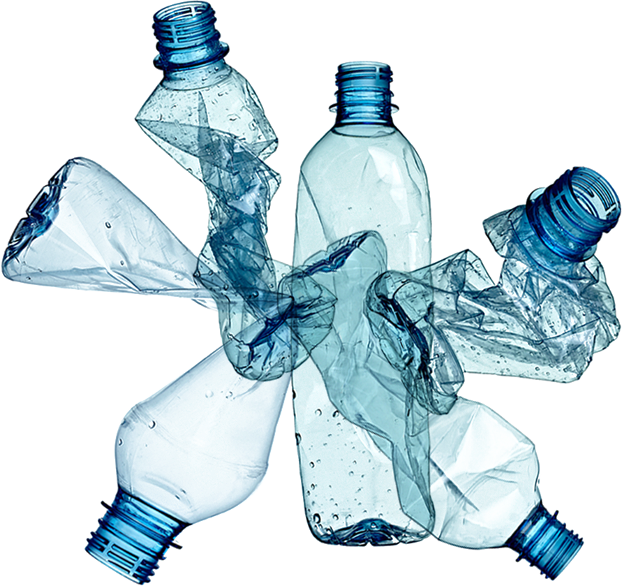 Crushed Plastic Bottles Transparent Background PNG image