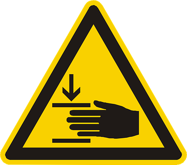 Crushing Hazard Safety Sign PNG image