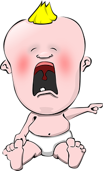 Crying Cartoon Baby Illustration PNG image