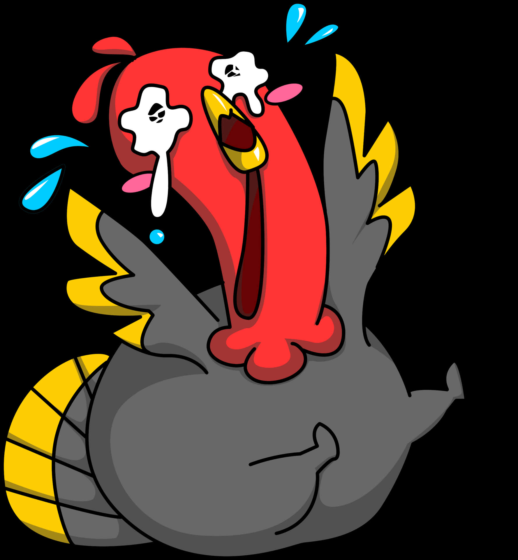 Crying Cartoon Turkey Illustration PNG image