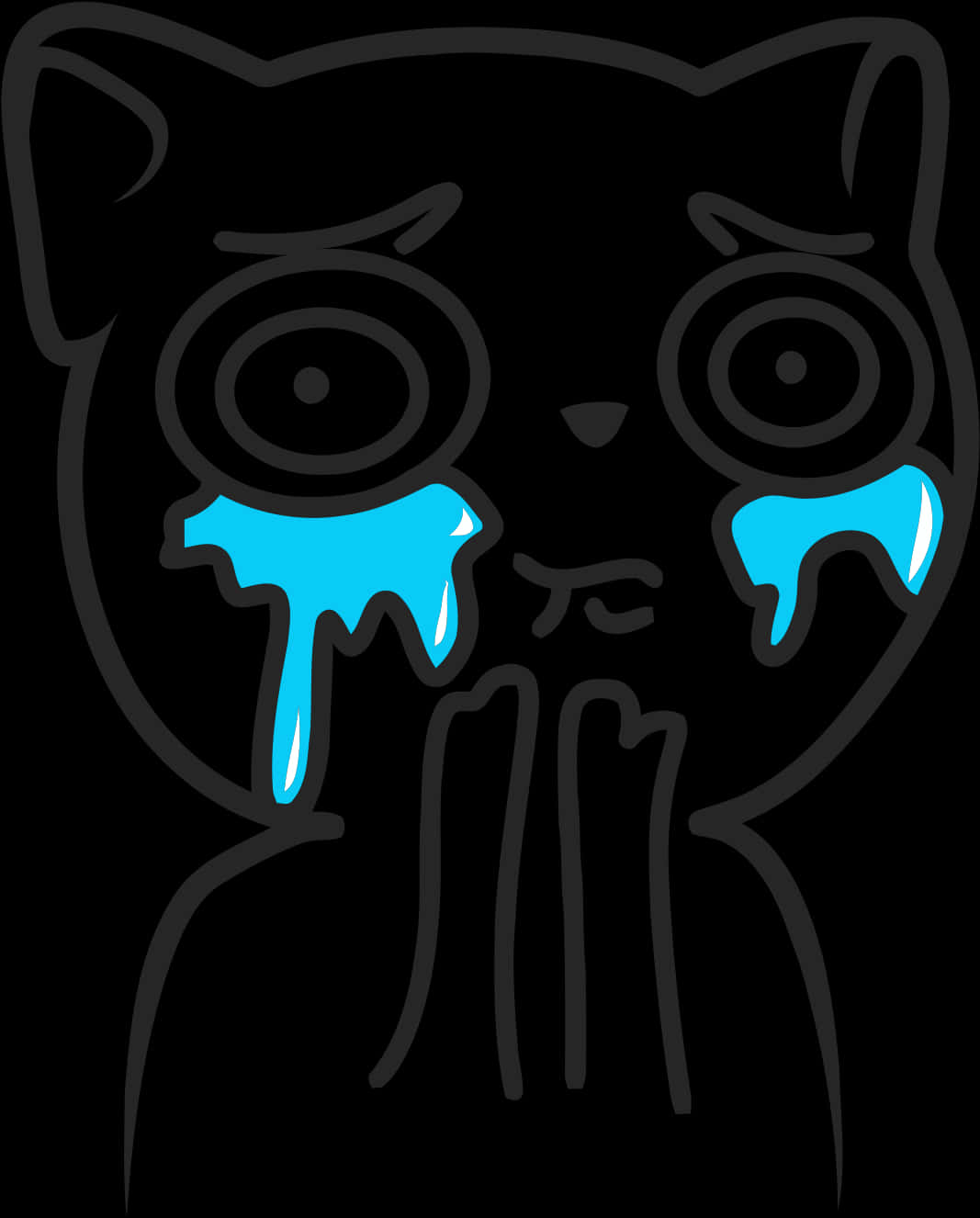 Crying Cat Meme Face Vector PNG image