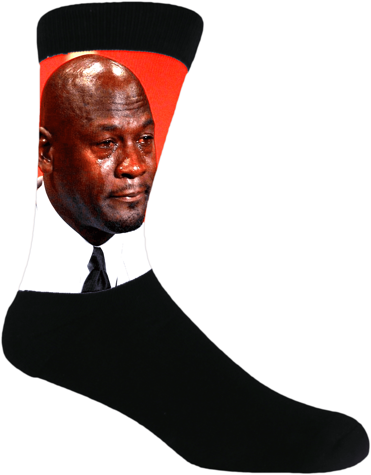 Crying Face Meme Sock PNG image