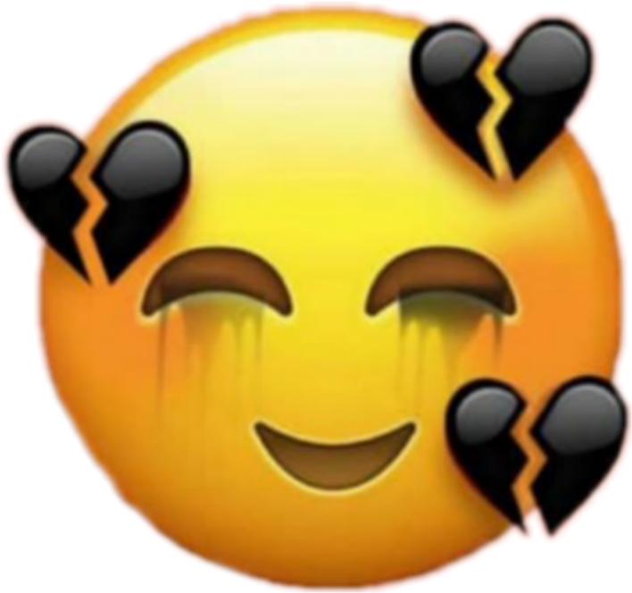 Crying Laughing Emojiwith Broken Hearts PNG image