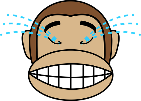 Crying Laughing Monkey Emoji PNG image