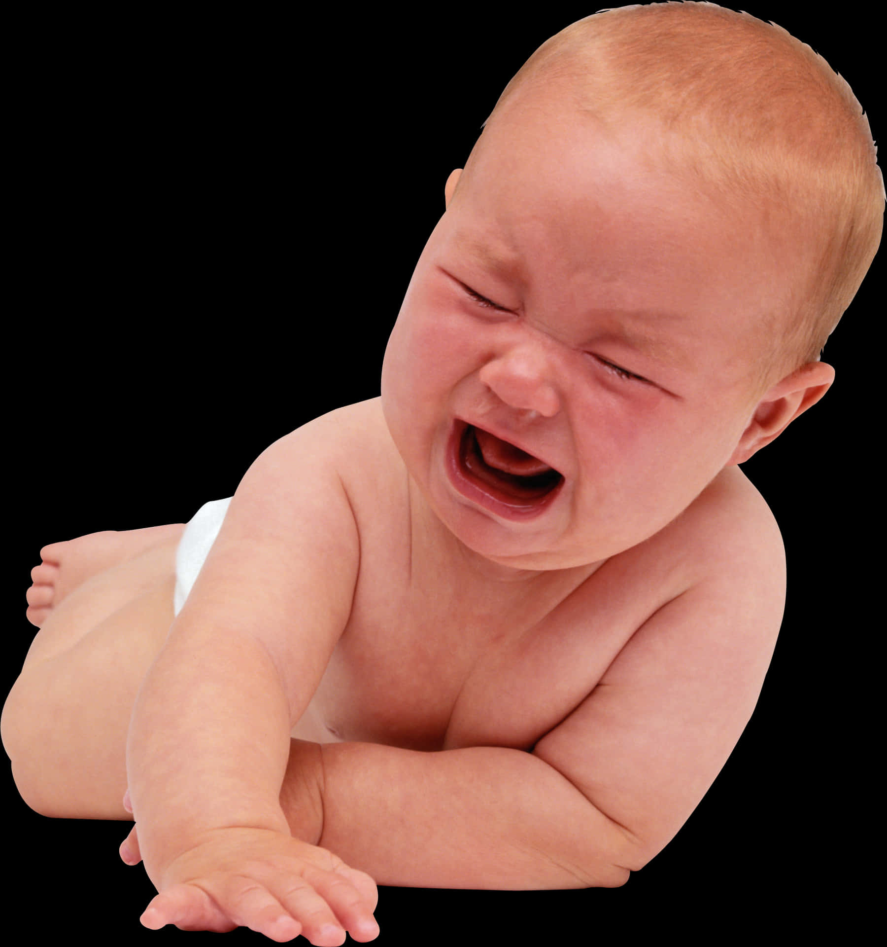 Crying Newborn Baby PNG image