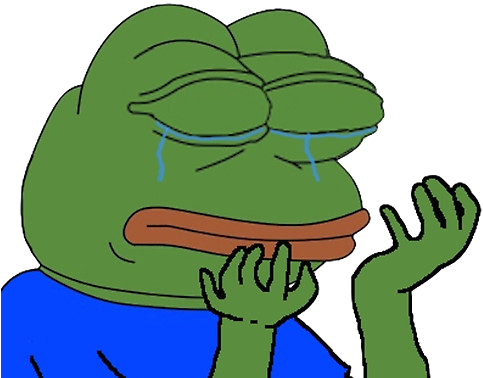 Crying Pepethe Frog Meme PNG image