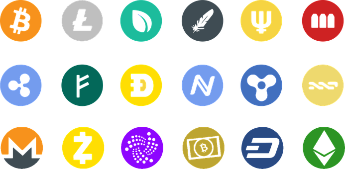 Cryptocurrency Icons Collection PNG image