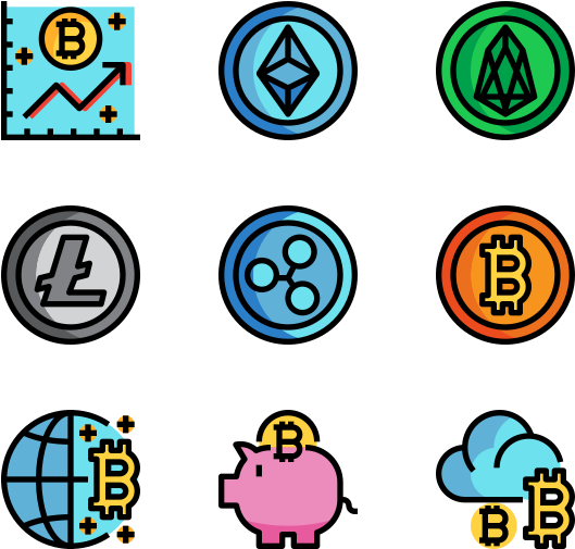 Cryptocurrency Icons Collection PNG image