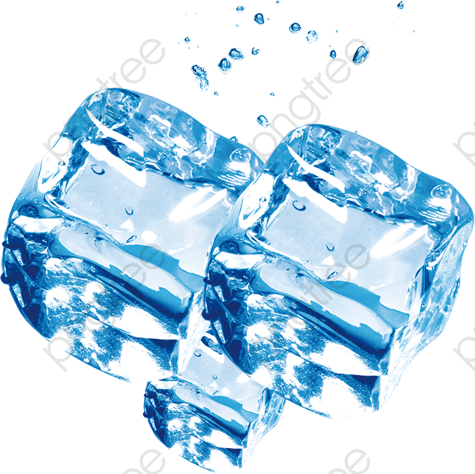 Crystal Clear Ice Cubes Floating PNG image