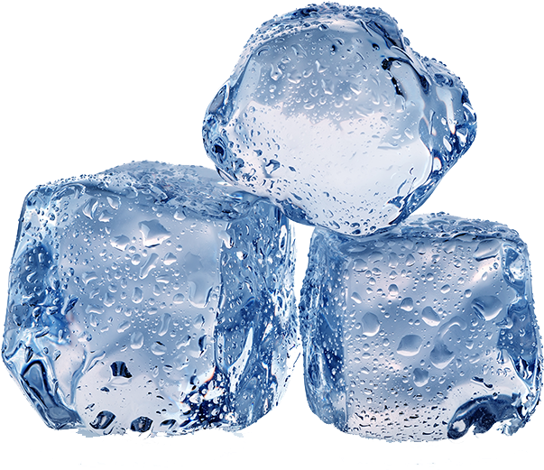 Crystal Clear Ice Cubes Water Droplets PNG image