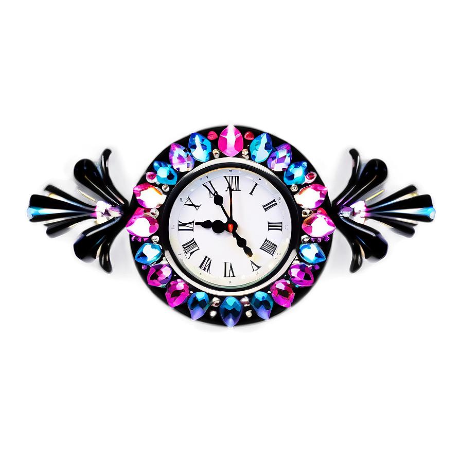 Crystal Embellished Clock Png Oap PNG image