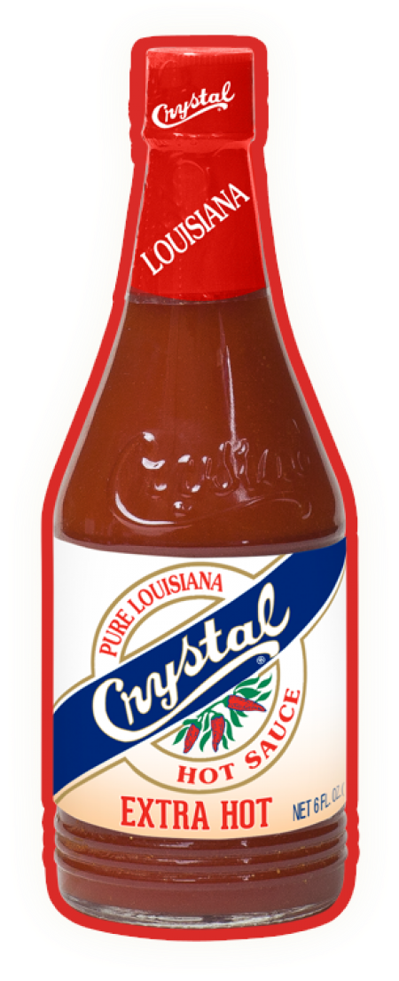 Crystal Extra Hot Sauce Bottle PNG image