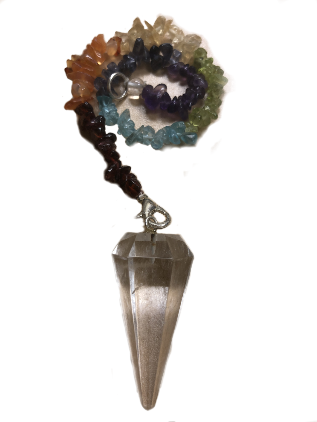 Crystal Pendulumwith Chakra Stones PNG image