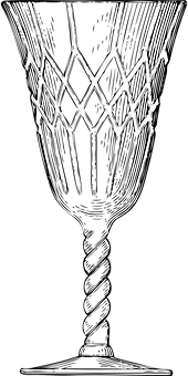 Crystal Wine Glass Drawing PNG image