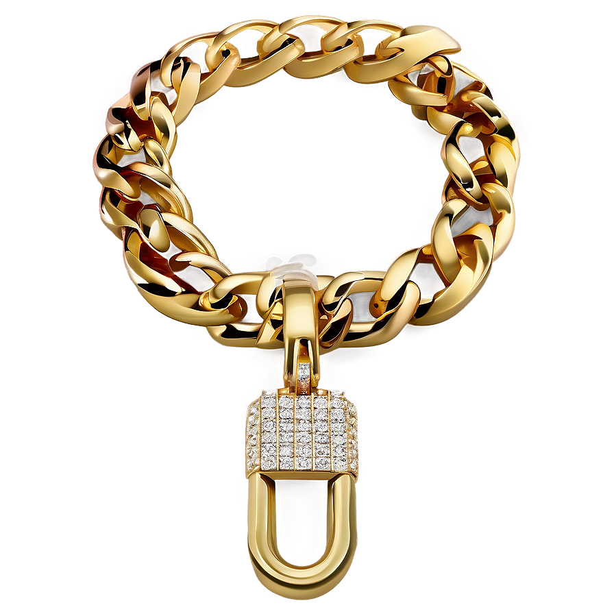 Cuban Link Chain With Diamonds Png 06132024 PNG image