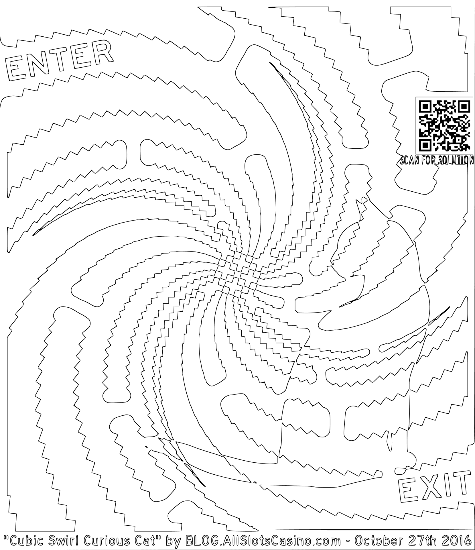 Cubic Swirl Maze Art2016 PNG image