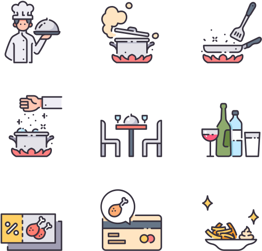 Culinary_ Process_and_ Dining_ Icons_ Set PNG image