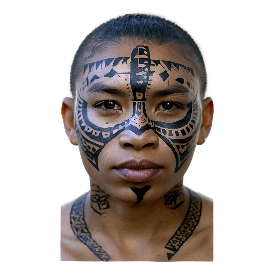 Cultural Face Tattoo Png 06122024 PNG image