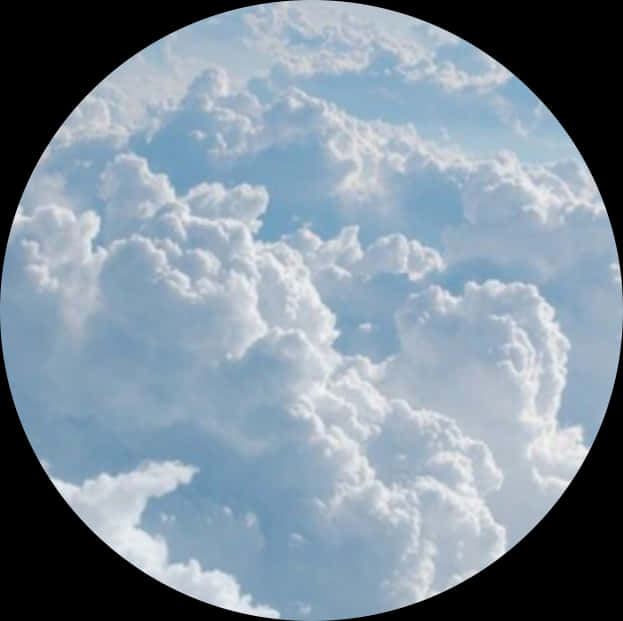 Cumulus Clouds Circle Frame PNG image