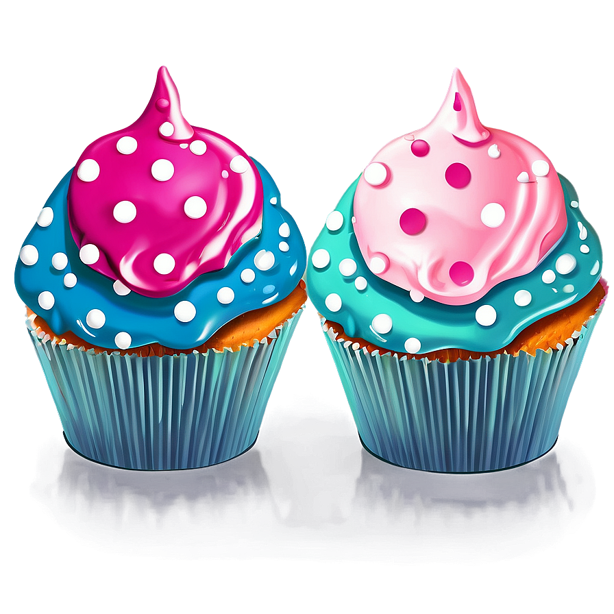 Cupcake With Polka Dots Png 05032024 PNG image