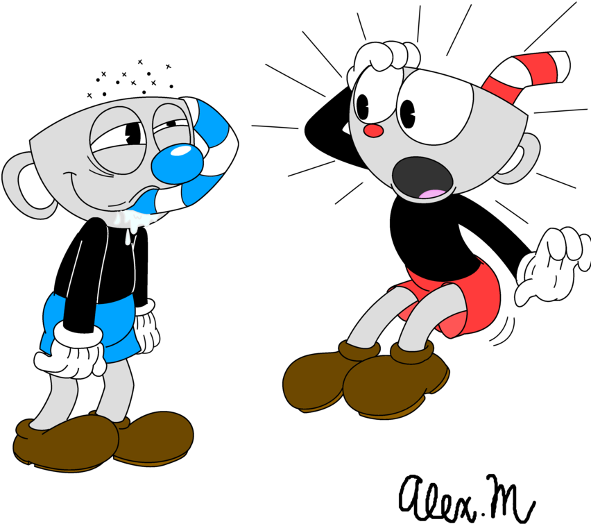 Cupheadand Mugman Characters PNG image