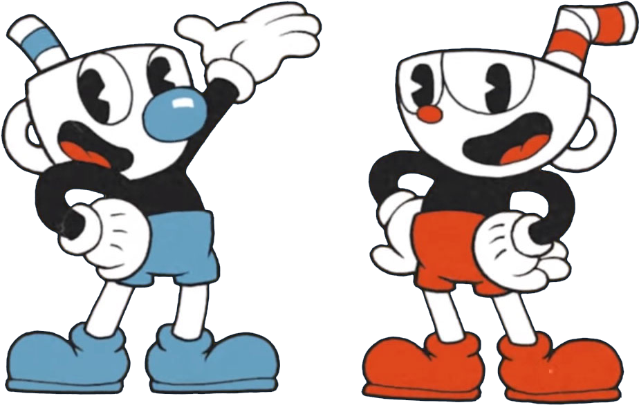 Cupheadand Mugman Poses PNG image