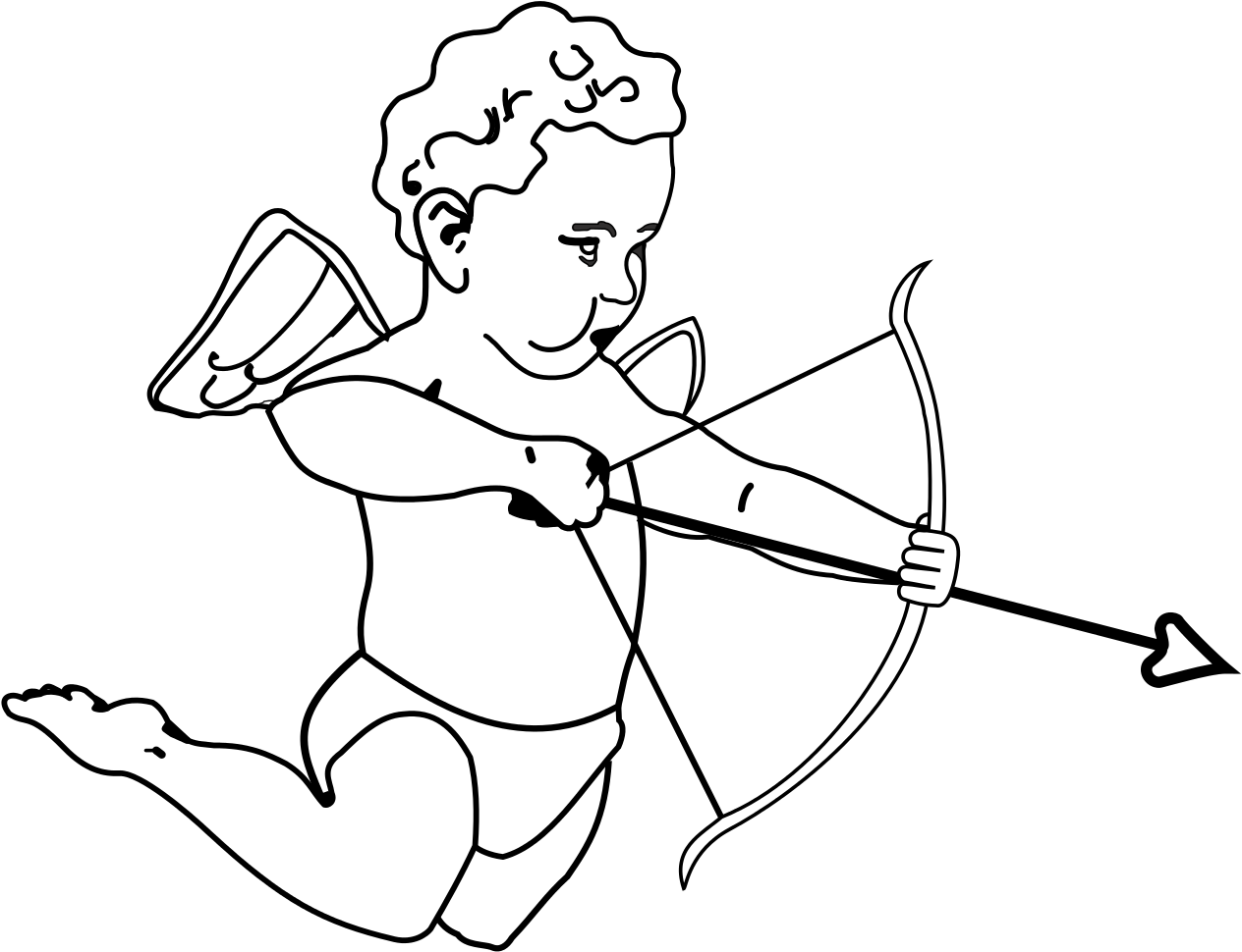 Cupid Archer Outline PNG image