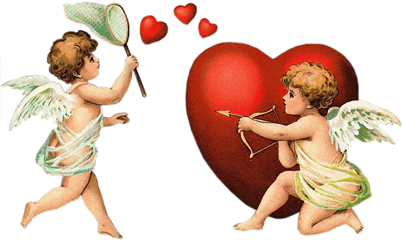 Cupids Heart Love Vintage PNG image