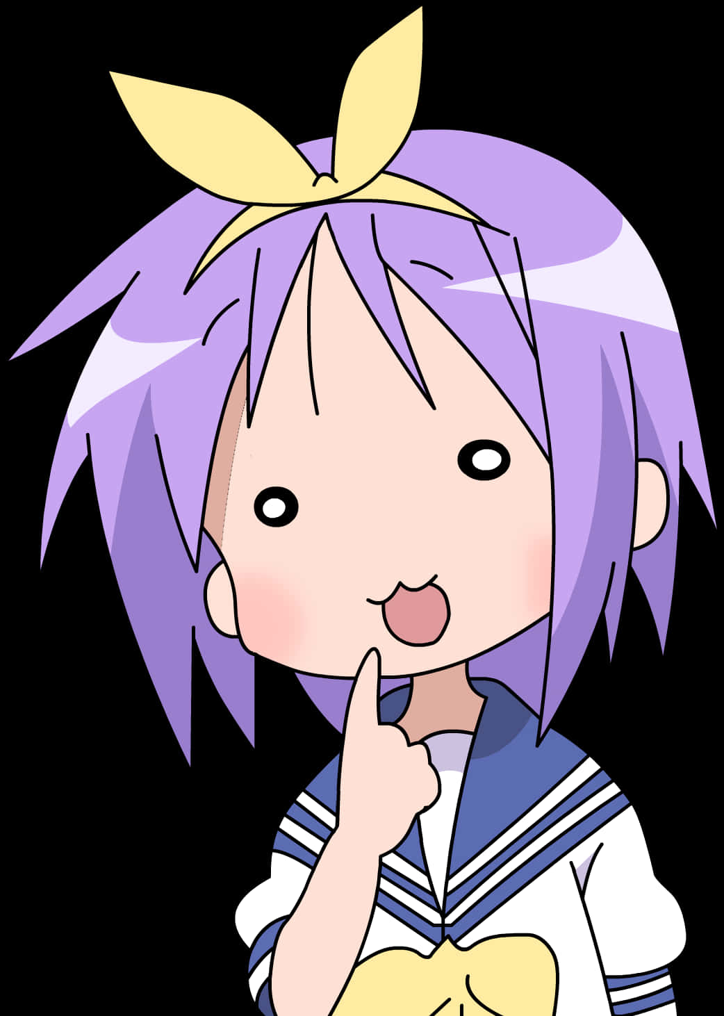 Curious Anime Character Thinking PNG image