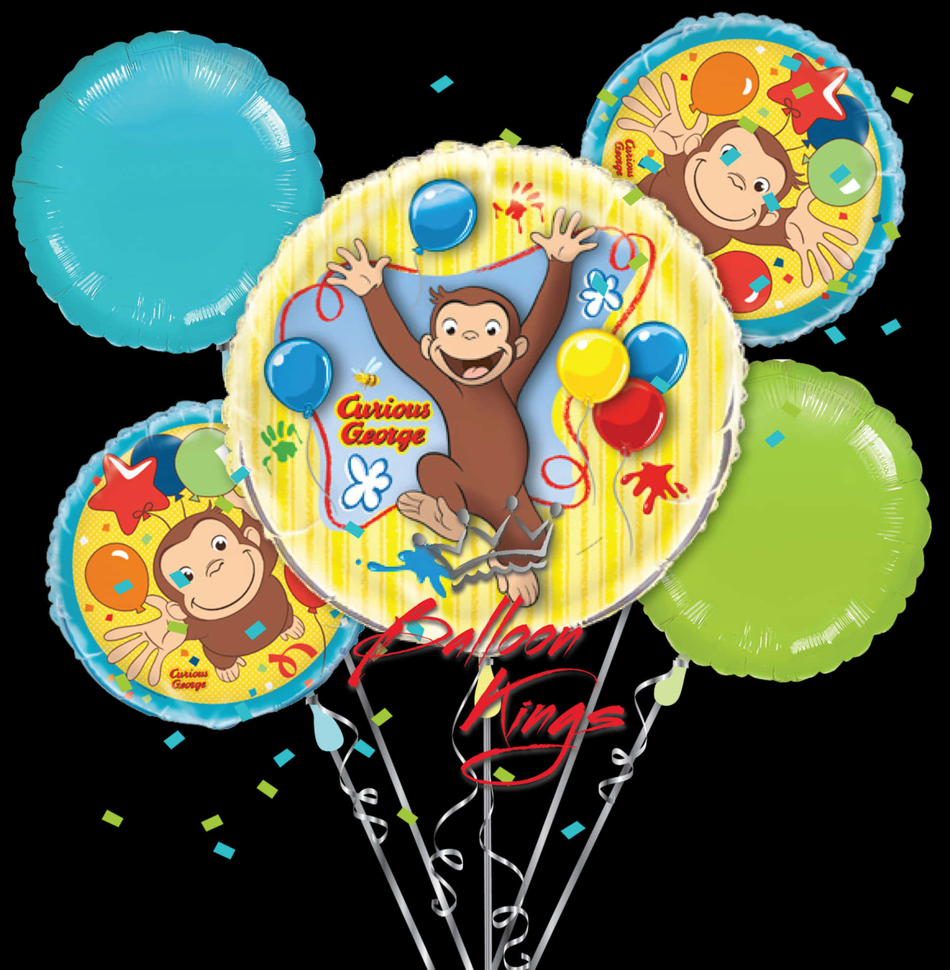 Curious George Balloon Bouquet PNG image