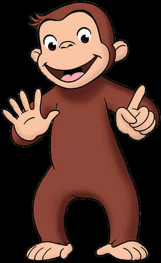 Curious George Cheerful Pose PNG image