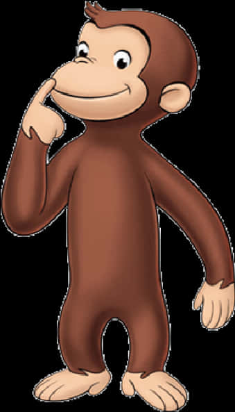 Curious George Thinking Pose PNG image