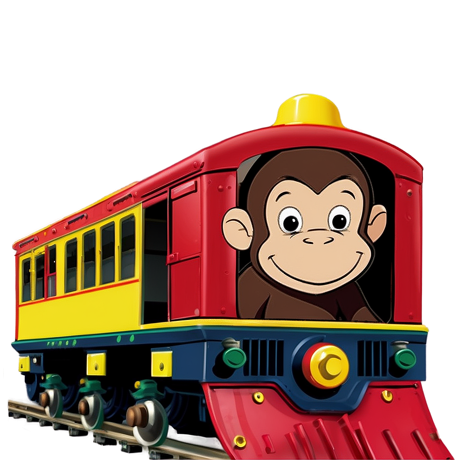 Curious George Train Ride Png Pqu PNG image