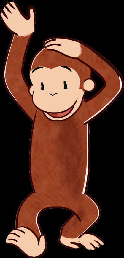 Curious George Waving PNG image