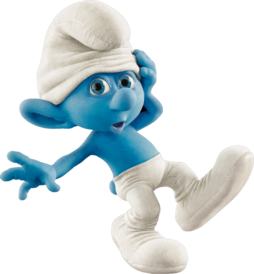 Curious Smurf Character Pose PNG image