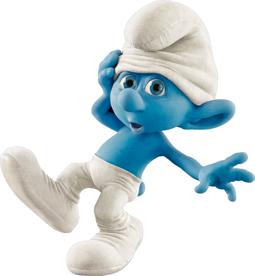 Curious Smurf Listening Pose PNG image