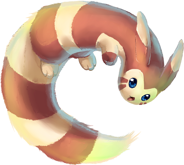 Curled_ Fox_ Creature_ Artwork PNG image