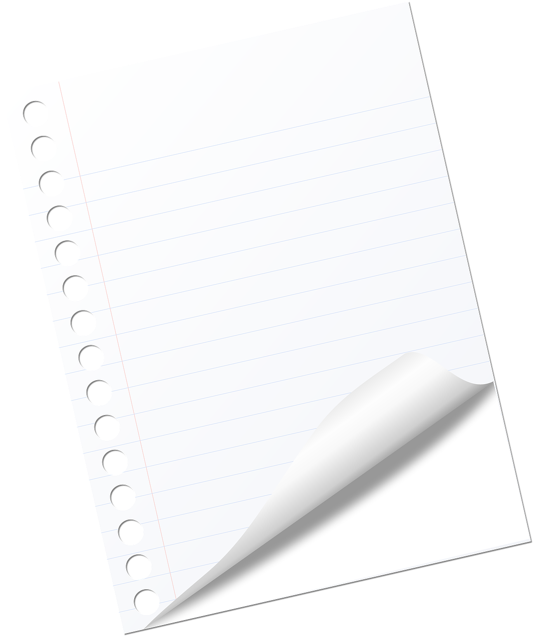 Curled Note Paper Graphic PNG image