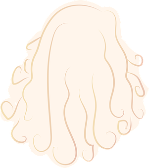 Curly Blonde Hair Cartoon Illustration PNG image