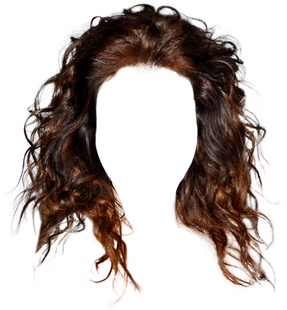 Curly Brown Hair Transparent Background PNG image