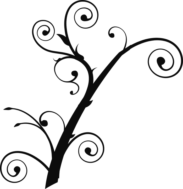Curly Floral Design Vector PNG image