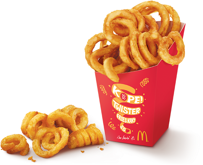 Curly Friesin Red Box PNG image