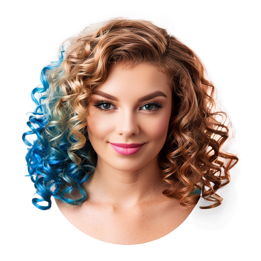 Curly Hair Color Mix Png Guy PNG image