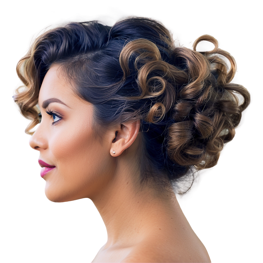 Curly Hair Updo Elegance Png Tra31 PNG image