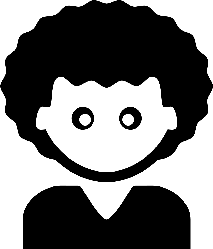 Curly Haired Cartoon Character Icon PNG image