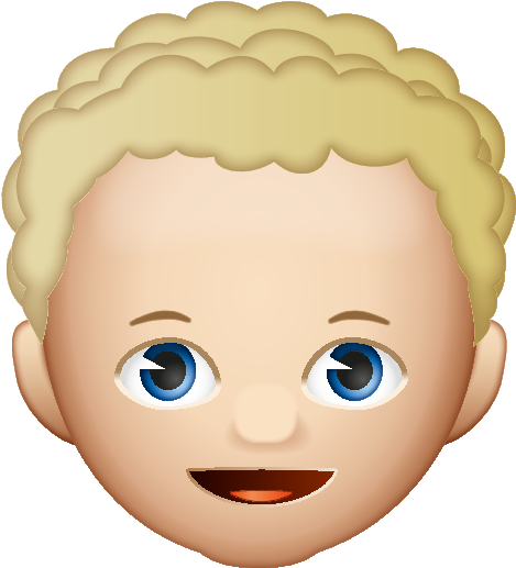 Curly Haired Emoji Child PNG image