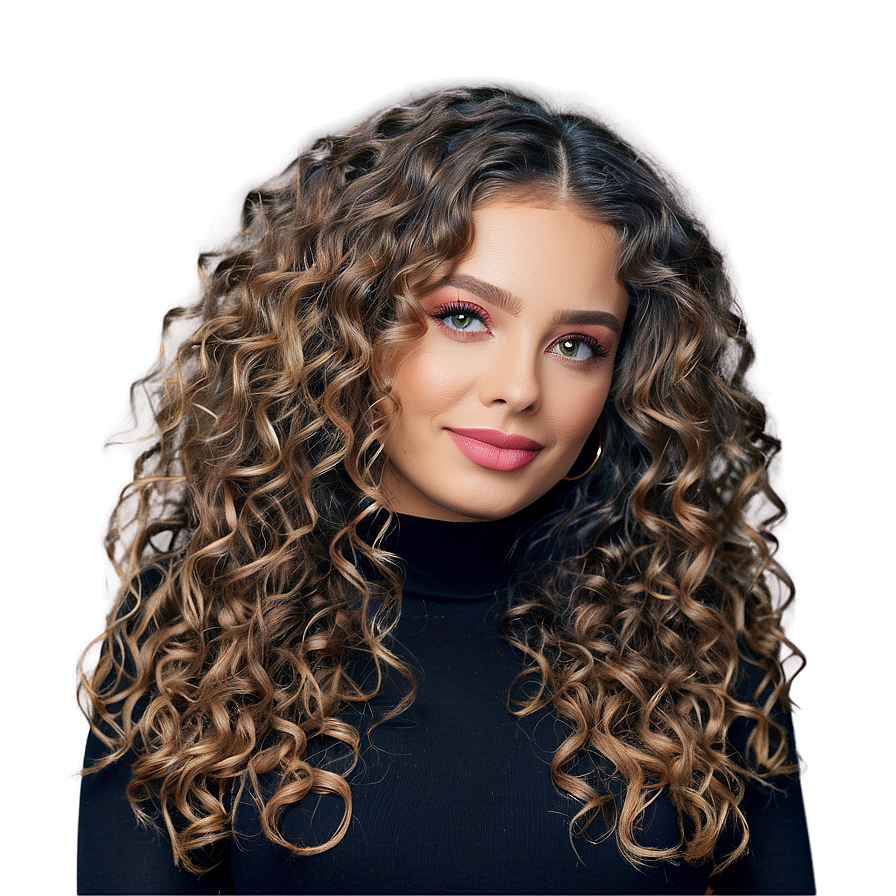 Curly Long Hair Delight Png 70 PNG image