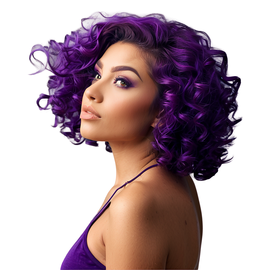 Curly Purple Hair Diva Png 3 PNG image