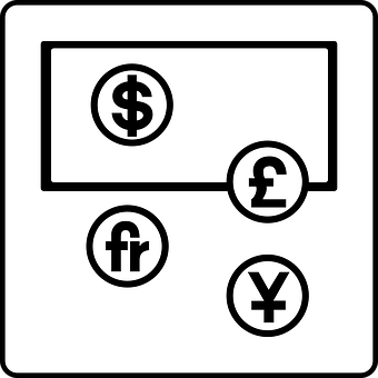 Currency Symbols Connection Graphic PNG image